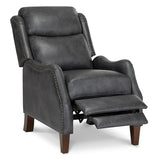 KISLOT Faux Leather Pushback Recliner Chair with Rivet Trim, Vintage Manual Accent Armchair