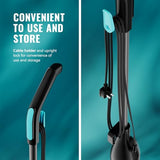 Pursteam ScrubMaster Steam Mop with Dual Scrubbing Head, LED Headlights, Adjustable Steam Control, Anti-Slip Swivel Head, Cable Holder & Upright Lock