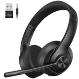 Wireless Headset with Mic for Work, Bluetooth 5.4 Computer Headphones with USB-C Dongle, Clear Call Mic