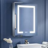 ExBrite LED Lighted Bathroom Medicine Cabinet with Mirror, 24 x 30 Inch, Recessed or Surface Mount, Anti-Fog