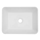 Kichae Vessel Sink Rectangular - 16"x12" Modern White Bathroom Sink Rectangle Above Counter Porcelain Ceramic Vessel Vanity Sink Art Basin