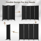 AKTOP Room Divider 4 Panel, 80" W Portable Wall Divider for Room Separation