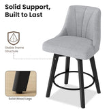 REONEY Counter Height Swivel Bar Stools, 24" Upholstered Barstools Set of 3