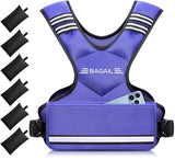BAGAIL Adjustable Weighted Vest for Women 4-10lb, Comfortable U-Neck Rucking Vest with 6 Removable Weights, Storage Pocket and Reflective Strips for Walking
