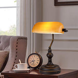Liylan Banker Desk Lamp Touch Control, Vintage Banker's Desk Lamp with USB Port, 3 Way Dimmable Desk Lamps