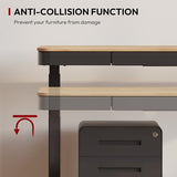 Standing Desk with Drawer, Electric Height Adjustable Home Office Desk with Storage & USB Ports