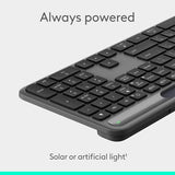 Logitech Signature Slim Solar+ Wireless Bluetooth Keyboard K980, Solar and Artificial Light Powered