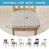 IASEAHK Chair Cushions for Dining Chairs Set of 4, Non Slip Kitchen Chair Pads, 17" x 16" x 2", Indoor Dining Chair Cushions, Beige