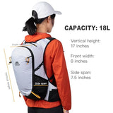 AONIJIE 18L Lightweight Hiking Backpack Waterproof, Backpacking Pack for Men Women, Hydration Hiking Pack with Multi Pockets & Waist Strap, Camping Travel Daypack - White