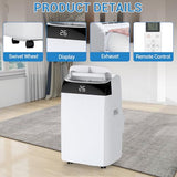 12,000 BTU Portable Air Conditioner with Dehumidifier, Compact Small AC Unit for Rooms up to 550 Sq Ft, Easy Mobility with Wheels, Includes Remote Control and Window Exhaust Installation Kit
