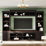 MLZTINGR Entertainment Center with Bookshelves Wall Unit Entertainment Center, Farmhouse 4-Piece
