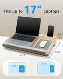 Lap Desk - Fits up to 17 inches Laptop Desk, Built in Mouse Pad & Wrist Pad for Notebook, Laptop, Tablet