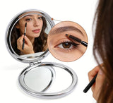 CHENGXINXINXI 2 Pieces of Personalized Engraved mini Portable Double-Sided Makeup Mirror, which can be Engraved with Birthday Flowers and Names. It is a for Young Girls and Female Friends.