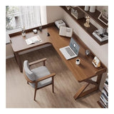 zhongxlla Standing Desk, Modern Farmhouse L Shaped Study Writing Desk