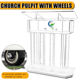 Large Clear Acrylic Podium Customized Logo & Text with Led Light