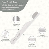 Ali+Oli Pets Eye Comb for Dogs & Cats – Fine Tooth Tear Stain Remover Comb – Pet Face Grooming Comb for Removing Eye Gunk, Debris & Tear Stains