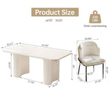 TreLined Dining Table Set for 4, 62.99" Rectangular Kitchen Table with 4 Chairs
