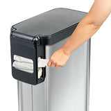 Glad Slim Trash Can with Clorox Odor Protection - Narrow Kitchen Garbage Bin with Soft Close Lid