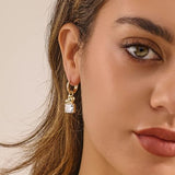 YOIHUR Cute Gold Hoop Earrings for Valentine's Day, 14K Gold Plated Hypoallergenic Jewellery CZ Huggie Drop Earrings, Zircon Bear Pendants Earring Jewelry Gifts for Women