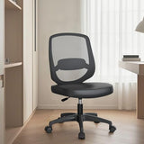 KIZECK Small Armless Mesh Office Computer Task Chair Without Arms with Adjustable Lumbar Support and Wheels for Adults and Kids