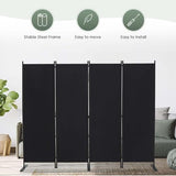 6 FT Folding Privacy Screen with Wide Feet, Freestanding Partition for Room Separation