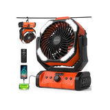 kejector Battery Powered Fan Rechargeable - 24000mAh 3-in-1 Portable Camping Fan with LED Lights, USB C, Auto Oscillating Operated Fan for Tents, Travel, BBQ, Fishing, Home, Office, Camper Essentials