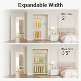 VIPEK X1 Expandable Clothes Rack Heavy Duty Adjustable from 2' to 3'5" with Flexible Shelves and Hanger Rods Metal Garment Racks, White