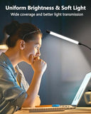 JHD LED Desk Lamp with Clamp - Adjustable 3 Color Modes 10 Brightness Level Table Lamp, USB Eye Caring Flexible Gooseneck Desk Light, Black