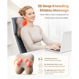 BOB AND BRAD Back Massager with Heat FSA Eligible, EZBack Corded Back Massager for Pain Relief Deep Tissue, Shiatsu Back Shoulder and Neck Massage Pillow, Soothing Full-Body Relief for Women Men