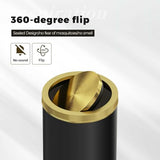 LEASYLIFE 30L/8GAL Gold Brass Kitchen Trash Can,Tall Commercial Garbage Can with FILP Lid,Black and Gold Trash Can