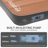 Elegear CumbreX™ Air & Foam Self Inflating Sleeping Pad, Built-in Electric Pump 4" Ultra-Thick Memory Foam Camping Mattress with Pillow Camping Pad 4-Season R-Value 9.5 Camp Mat (Khaki,Single)