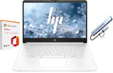 HP 14" Business Laptop Computer with 1-Year Microsoft Office 365 Included, 8GB RAM 576GB Storage (64GB eMMC+512GB SD Card), Dual-Core Intel, Windows 11, Snowflake White