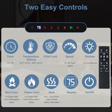 DUMOS 36 Inch Electric Fireplace Wall Mounted/Recessed/Free Standing Space Heater with Remote Control Adjustable Flame Colors Touch Screen Energy Saving, Black