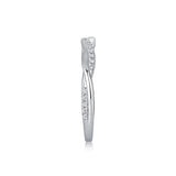 Oseew 0.25 carat Petite Twisted Vine Lab Grown Diamond Engagement Ring Engraving Text Promise Ring (white gold) Stackable Bands and Wedding Rings
