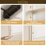 TETOTE 48 x 32 Lighted Bathroom Medicine Cabinet with Adjustable Shelves, Silver Aluminum Cabinet, Anti-Fog
