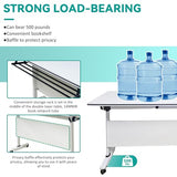 Folding Conference Table with Flip-Top Design, with Caster Rectangular Modular Conference Room Table