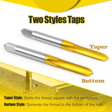 ATIVITOL 2Pcs M6 X 1.0 Thread Tap,M2 HSS Right Hand M6 X 1.0 Thread Milling Tap,Taper and Bottom Threading Hand Tap