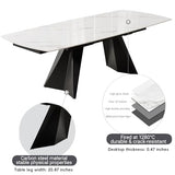 Honyee Extendable Dining Table with Leaf, 65 to 95 Inch