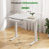 Small Standing Desk with Drawer, 35" x 20" Whole Piece Tabletop Electric Sit Stand Desk