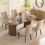 71" Kitchen Dining Table 5 Piece Set with Velvet Upholstered Chairs