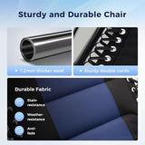 MAISON ARTS Oversized Zero Gravity Chairs Set of 2, Folding Padded Recliner Anti Gravity Lounge Chair with 28" Wide Seat and Cup Holder, Support 400lbs, Blue & Black