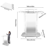 Mecpramy Church Pulpit with Wheels,Logo&Text Personalization