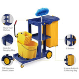 Durable 3-Tier Janitorial Cart with Wheels, Hotel Housekeeping Trolley, Rolling Service Cart for Hospitals & Businesses