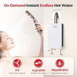 CAMPLUX Climatech 7 Indoor Natural Gas Tankless Water Heater 4.22 GPM (Up to 5 GPM) 102,000 BTU – Gas Tankless Water Heater Indoor for Whole House, 2–4 Outlets