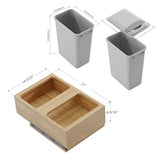 Dowell Double 35Qt Undermount Trash Pull-Out Waste Container with Full Extension Soft-Close Slides