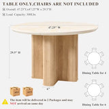 T4TREAM 47" Fluted Round Dining Table for 4-6, Mid-Century Modern Kitchen Table