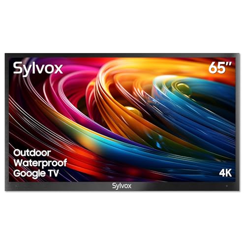SYLVOX 65'' Outdoor Google TV Weatherproof 4K Television, Built-in Chromecast Voice Assistant SYLVOX