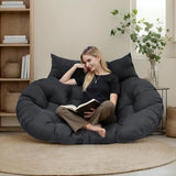 lihtsofty Double Egg Chair Cushion Replacement 55x35in -Thickened Waterproof Removable Double Hanging Egg Chair Cushions, Swing Chair Cushion