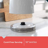 1.7L Cordless Electric Kettle, KE1560W, Premium Texture, Water Window, Rapid Boil, Auto Shutoff, White BLACK+DECKER