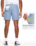 PULI Mens Golf Shorts 7 Inch Inseam Hiking Business Dress Casual Summer Work Lightweight Dutch Blue 30